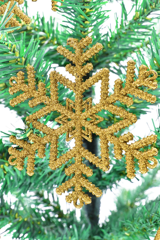 11'li Simli Süs Gold Yılbaşı Çam Ağacı Süsü 13cm