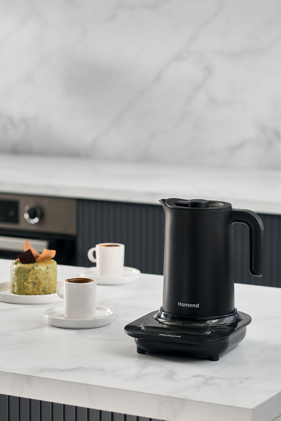 1889H 5 Fincan Kapasiteli Otomatik Türk Kahve Makinesi, Mini Kettle ve Süt Isıtıcı 3 in 1 Makinesi