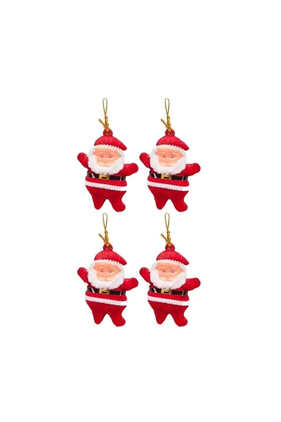 4'lü Noel Baba Yılbaşı Çam Ağacı Süsü