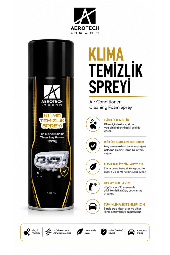 AEROTECH KLİMA TEMİZLİK KÖPÜK SPREYİ 400 ML