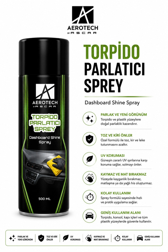 AEROTECH TORPİDO PARLATICI SPREY 500 ML