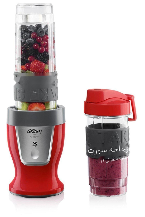 AR1032 Shake'n Take Kişisel Smoothie Blender, Kırmızı (300 W, 2 Adet Şişe)