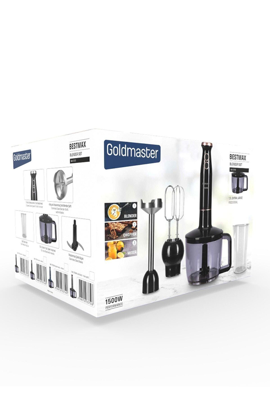 Bestmax Siyah Gold Geniş Hazneli 1500w Paslanmaz Çelik 3in1 Multi Blender