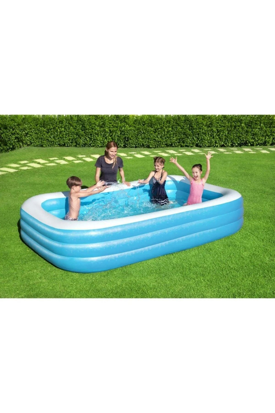 Bestway Jumbo Boy Deluxe Dikdörtgen Şişme Aile Havuzu -54009 305x183x56cm