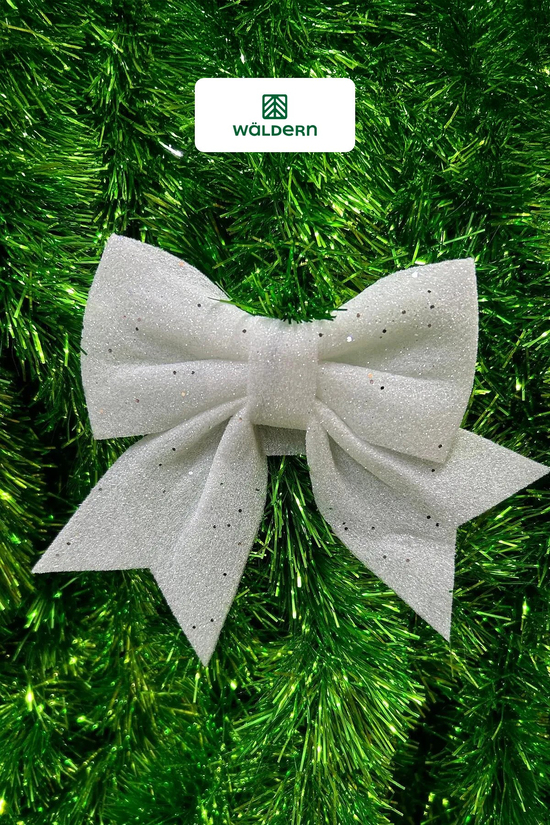 Beyaz Kurdela Yılbaşı Ağacı Süsü 30cm