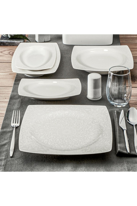 Carolıne 62 Parça Kare Bone Yemek Takımı - 6109