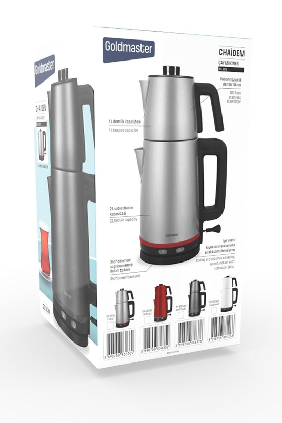 Chaidem Xl 2200 Watt Paslanmaz Çelik Damlatmaz Çelik Çay Makinesi Ve Su Isıtıcısı Süt Beyazı