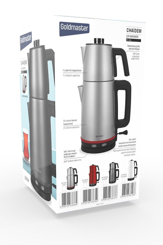 Chaidem Xl 2200 Watt Paslanmaz Çelik Damlatmaz Çelik Çay Makinesi Ve Su Isıtıcısı Inox