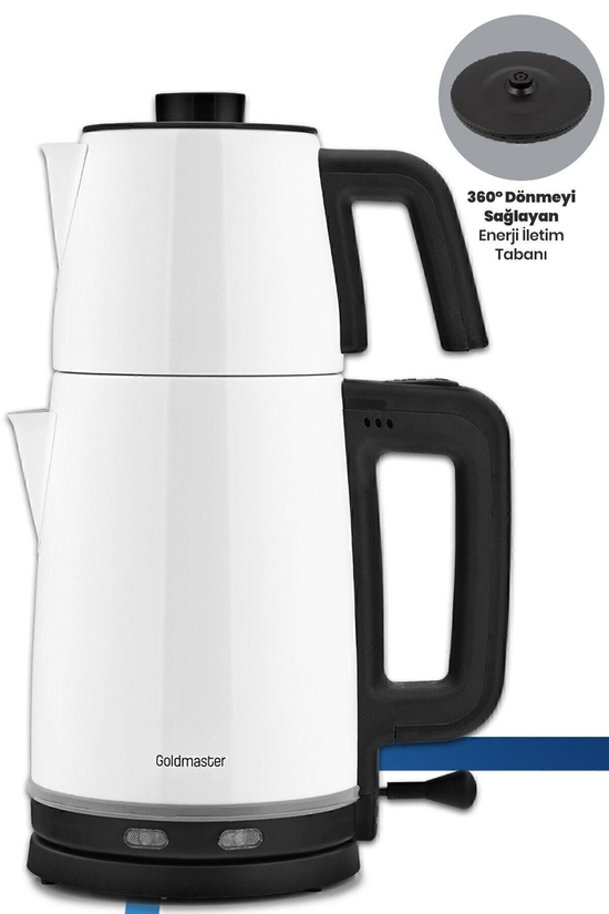 Chaidem Xl 2200 Watt Paslanmaz Çelik Damlatmaz Çelik Çay Makinesi Ve Su Isıtıcısı Süt Beyazı