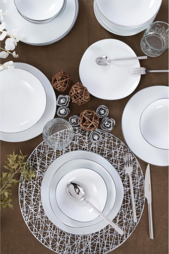 Elegant 24 Parça 6 Kişilik Yemek Takımı Gümüş