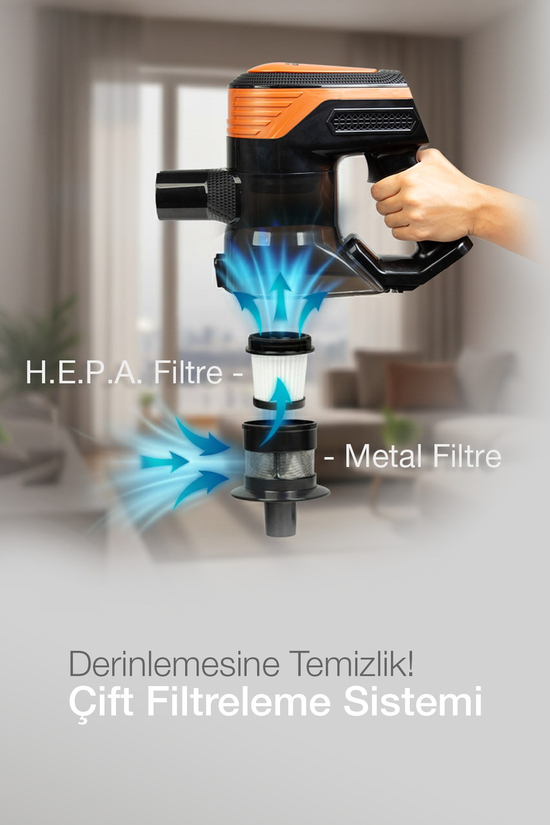 Fantom P6000 Elektrikli Dikey Süpürge Siyah