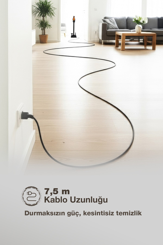 Fantom P6000 Elektrikli Dikey Süpürge Siyah