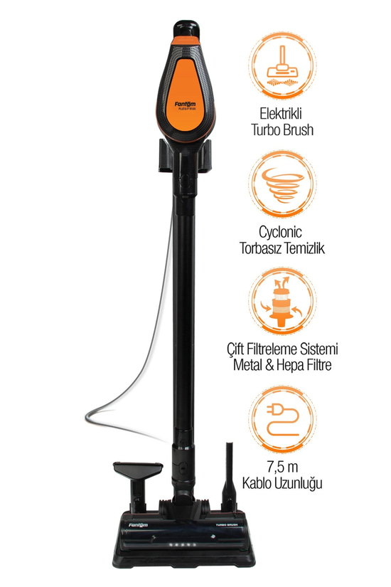Fantom P6000 Elektrikli Dikey Süpürge Siyah
