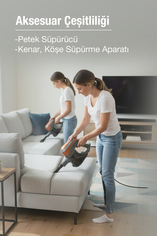 Fantom P6100 Plus Elektrikli Dikey Süpürge Gri