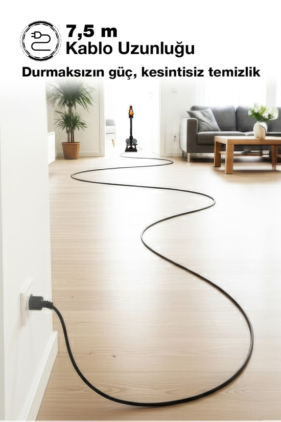 Fantom P6100 Plus Elektrikli Dikey Süpürge Siyah