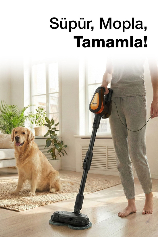 Fantom P6100 Plus Elektrikli Dikey Süpürge Siyah