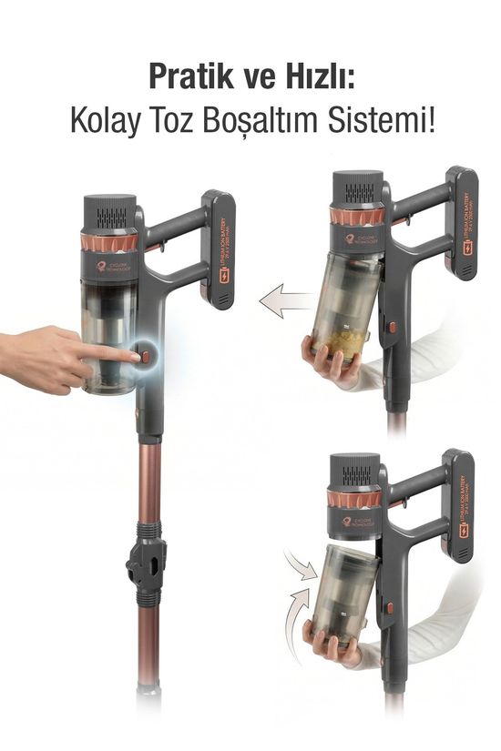 Fantom Quantum P2050 Antrasit Şarjlı Süpürge