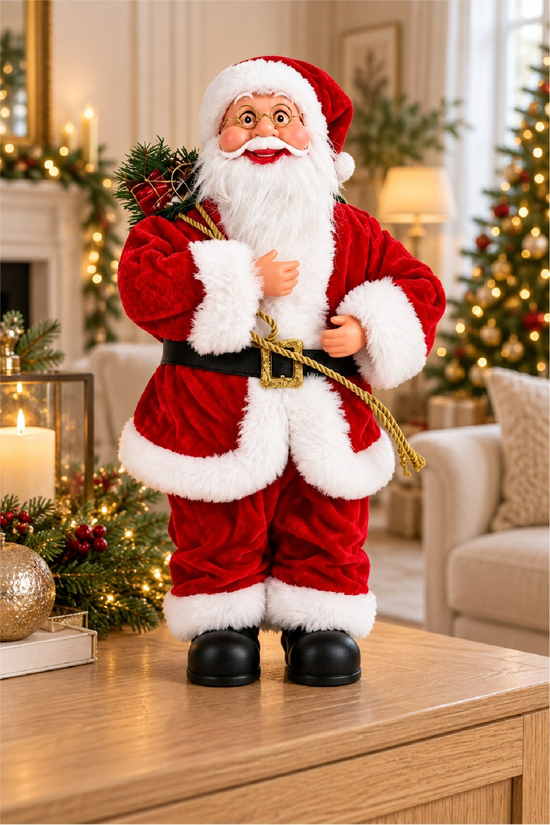 Fenerli Noel Baba Yılbaşı Süs Yeni Yıl Dekor Süs 40 cm
