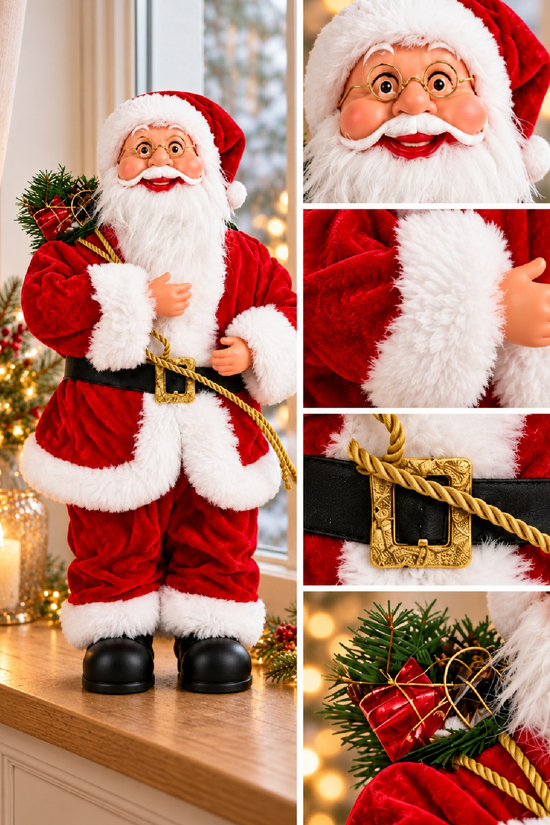 Fenerli Noel Baba Yılbaşı Süs Yeni Yıl Dekor Süs 50 cm