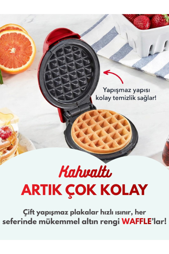 NAVE WP-MK03 WAFFLE MAKİNESİ KIRMIZI