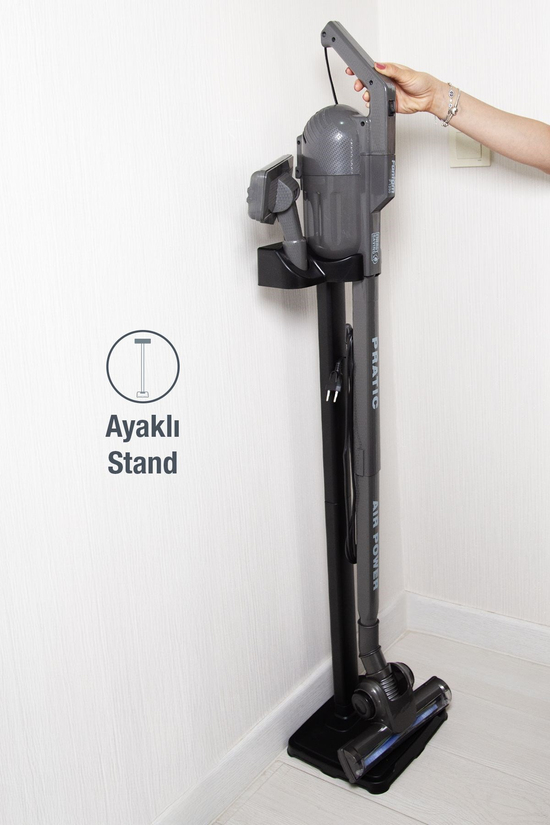 Pratic Aır Power P 1250 Antrasit Torbasız Dönebilen Turbo Başlıklı Dikey Süpürge .