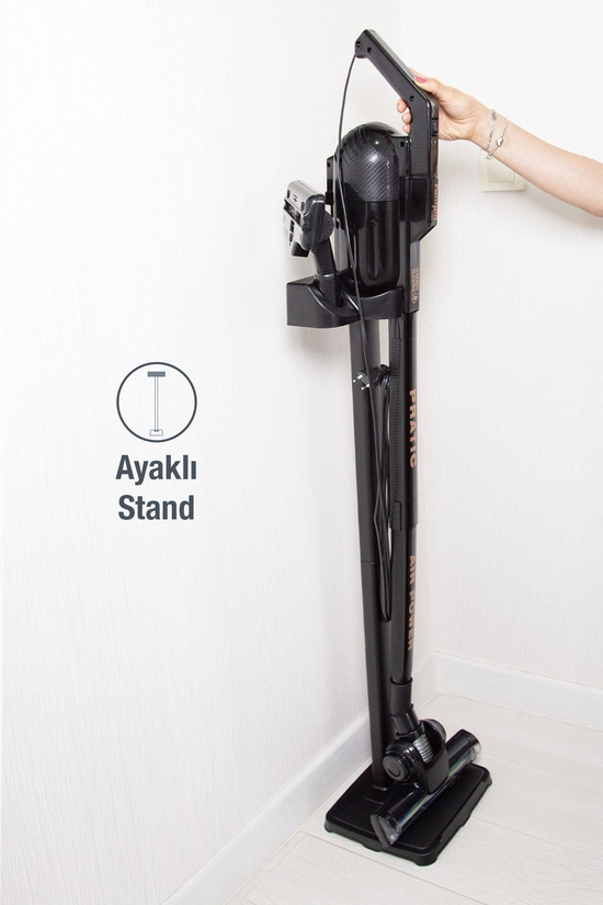 Pratic Aır Power P 1250 Siyah Torbasız Dönebilen Turbo Başlıklı Dikey Süpürge