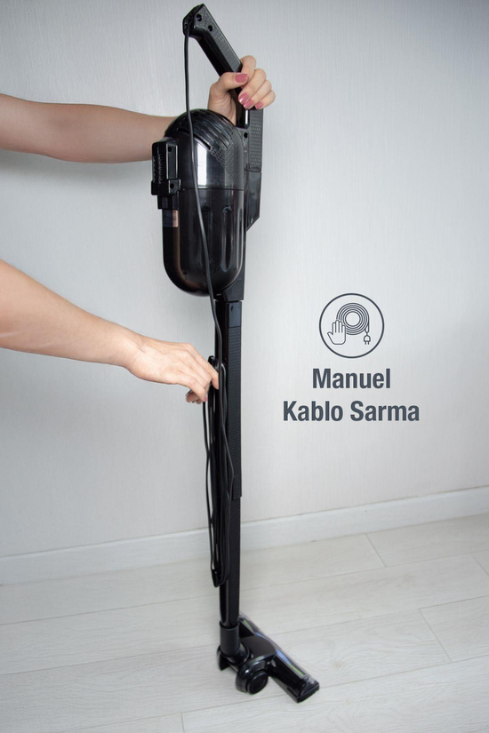 Pratic Aır Power P 1250 Siyah Torbasız Dönebilen Turbo Başlıklı Dikey Süpürge