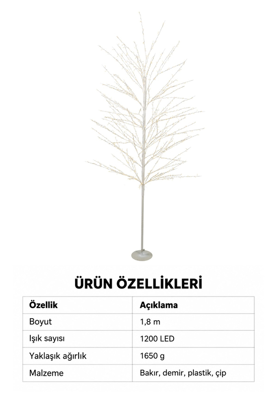 Premium Collection Fiora Led Işıklı Dekoratif Ağaç 180 cm