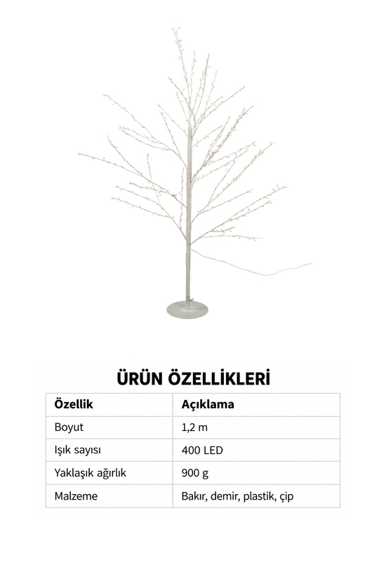 Premium Collection Fiora Led Işıklı Dekoratif Ağaç 120 cm