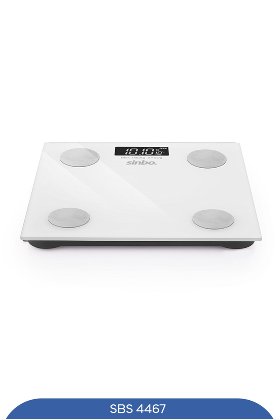 Sinbo Sbs-4467 Bluetooth Dijital Yağ Su Kas Vücut Kitle Endeksi Kilo Ölçer Tartı Baskül - 28 Cm