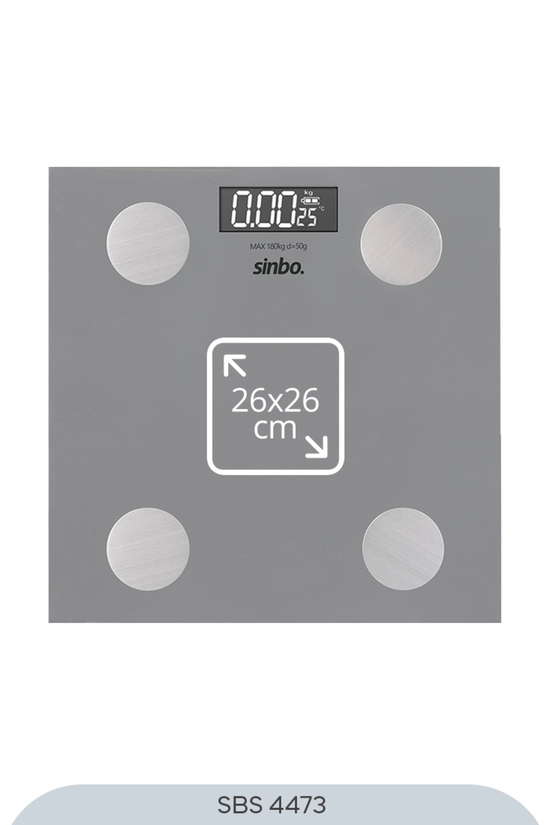 Sinbo SBS-4473 Bluetooth Dijital Yağ Su Kas Vücut Kitle Endeksi Kilo Ölçer Tartı Baskül