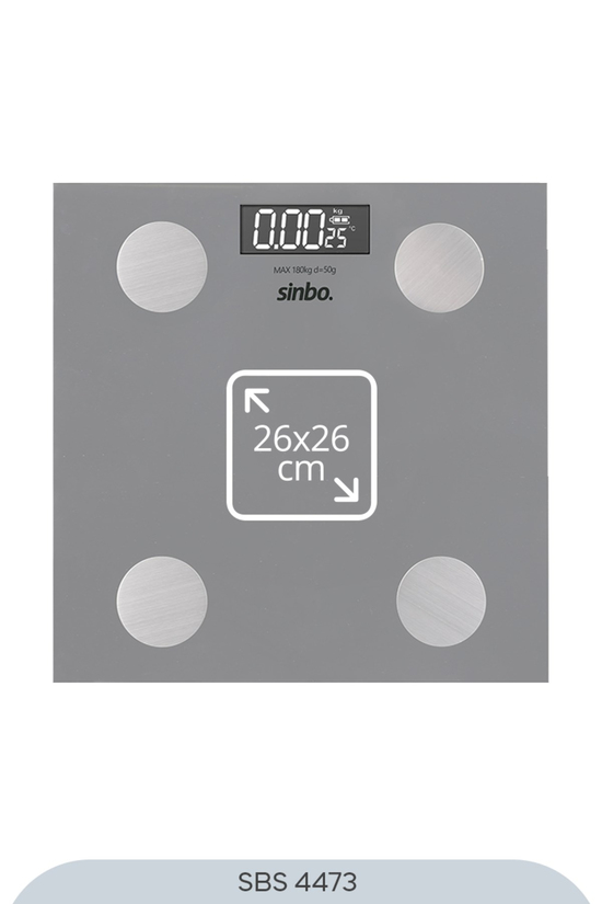 Sinbo SBS-4473 Bluetooth Dijital Yağ Su Kas Vücut Kitle Endeksi Kilo Ölçer Tartı Baskül