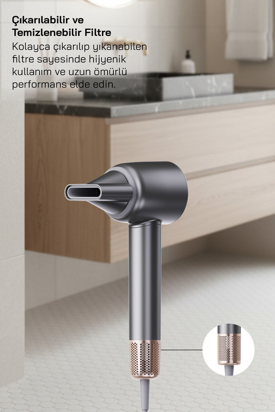 Sinbo SHD-1740 BLDC Saç Kurutma Makinesi Gri – 3 Hız, 4 Isı Ayarı, İyon Teknolojisi