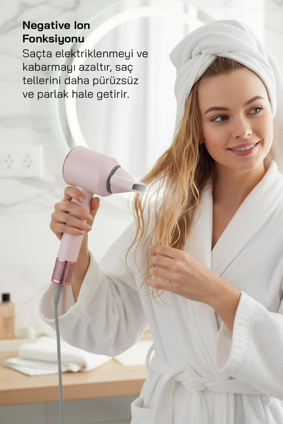 Sinbo SHD-1740 BLDC Saç Kurutma Makinesi Pembe – 3 Hız, 4 Isı Ayarı, İyon Teknolojisi