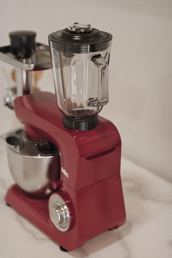 Sinbo SMX-2775 Çok Amaçlı 3ın1 Mutfak Şefi Hamur Yoğurma Kıyma Makinesi Sürahi Blender 1500w Kırmızı