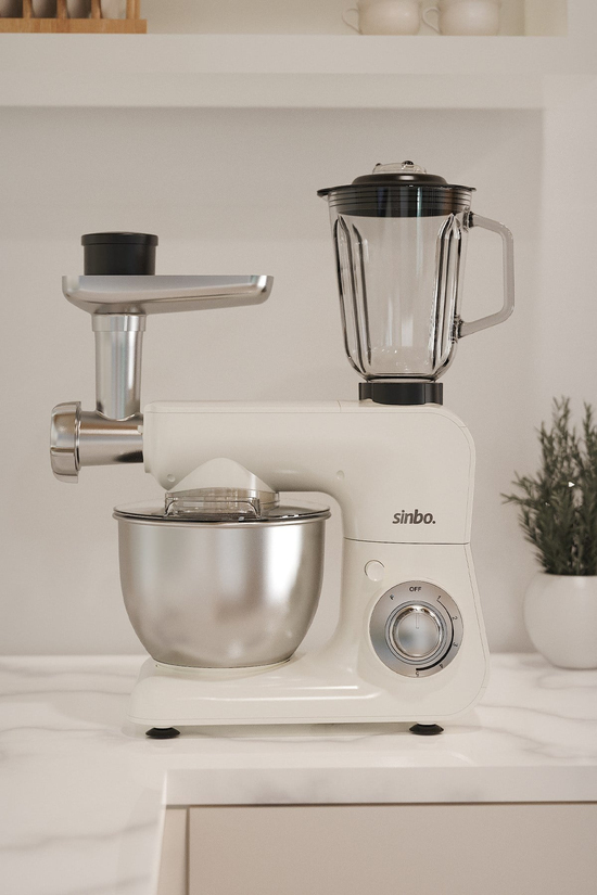 Sinbo SMX-2775 Çok Amaçlı Mutfak Şefi Krem ( Hamur - Kıyma - Blender Makinesi )