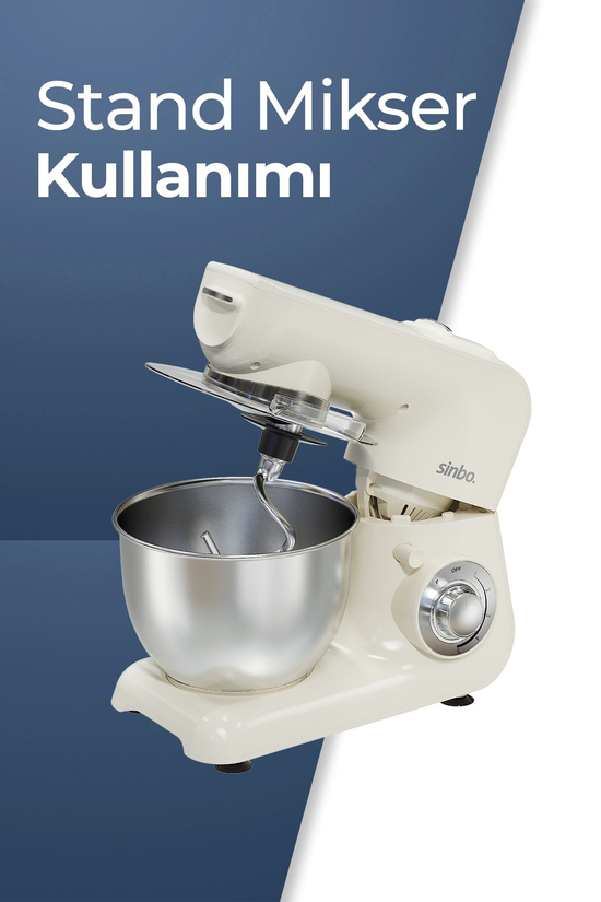 Sinbo SMX-2775 Çok Amaçlı Mutfak Şefi Krem ( Hamur - Kıyma - Blender Makinesi )