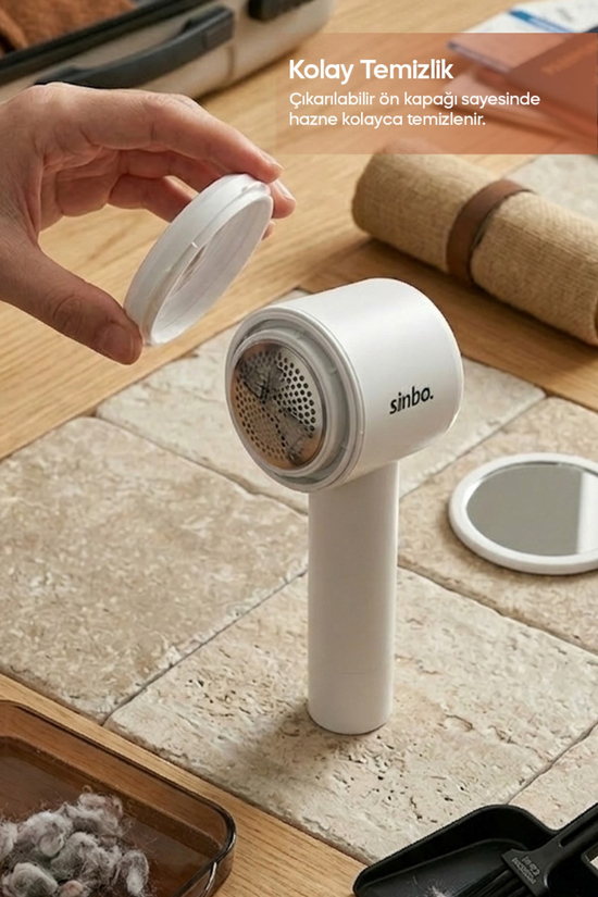 Sinbo SS-4076 Şarjlı Tiftik Temizleyici, 6 Çelik Bıçaklı, Type-C Şarjlı, Roller Başlıklı