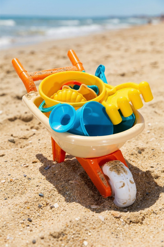 Toys El Arabası Aksesuarlı Plaj Kum Kovası Oyun Seti