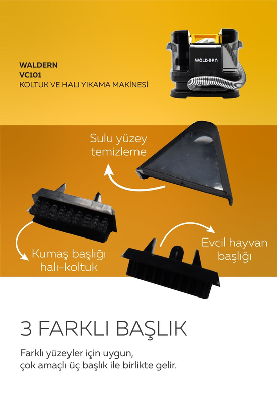 Vc101 Halı Koltuk Yıkama Ve Leke Çıkartma Temizlik Makinesi 500w