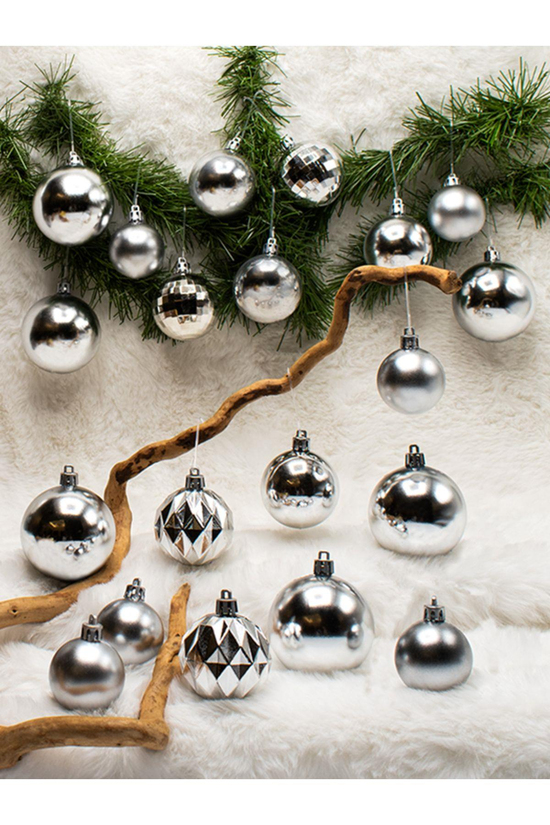Waldern 20li Karışık Desenli Yılbaşı Süsü Gümüş Cici Top