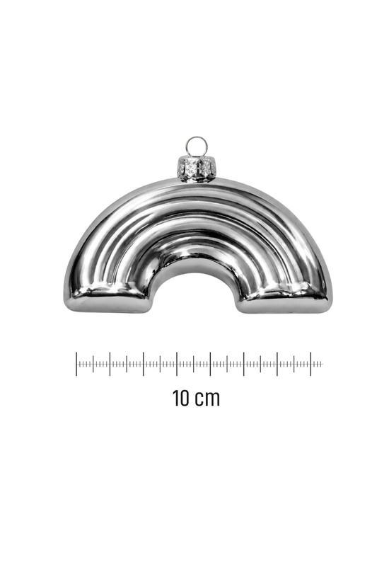 Waldern 3lü 10 cm Gökkuşağı Çam Ağacı Süsü Gümüş