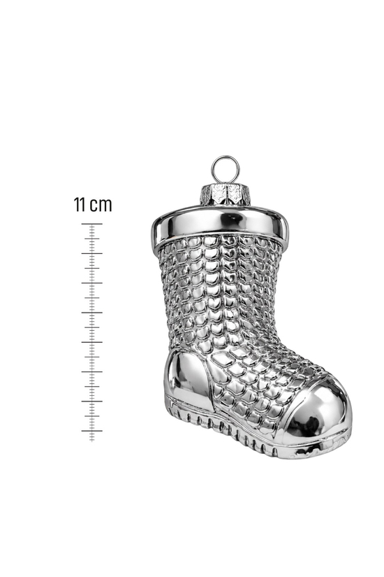 Waldern 3lü 11 cm Patik Figürlü Yılbaşı Çam Ağacı Süsü Gümüş