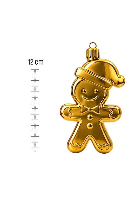 Waldern 3lü 12 cm Kurabiye Adam Yılbaşı Çam Ağacı Süsü Gold