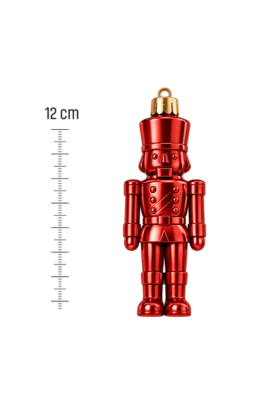 Waldern 3lü 12 cm Kurşun Asker Yılbaşı Çam Ağacı Süsü Kırmızı