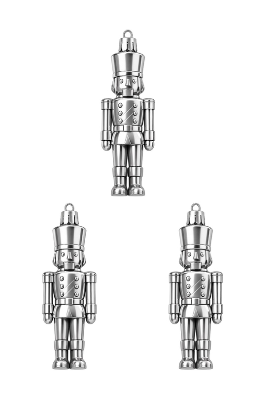 Waldern 3lü 12 cm Kurşun Asker Yılbaşı Çam Ağacı Süsü Gümüş
