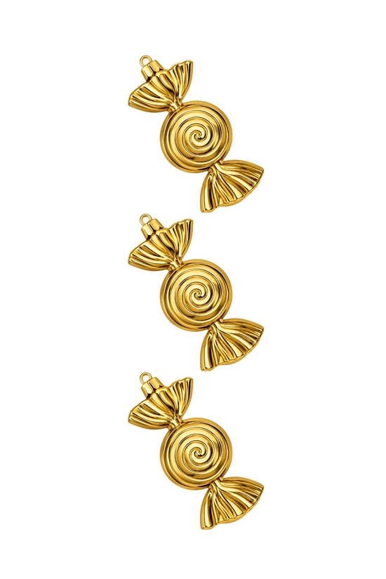 Waldern 3lü 14 cm Şeker Yılbaşı Çam Ağacı Süsü Gold