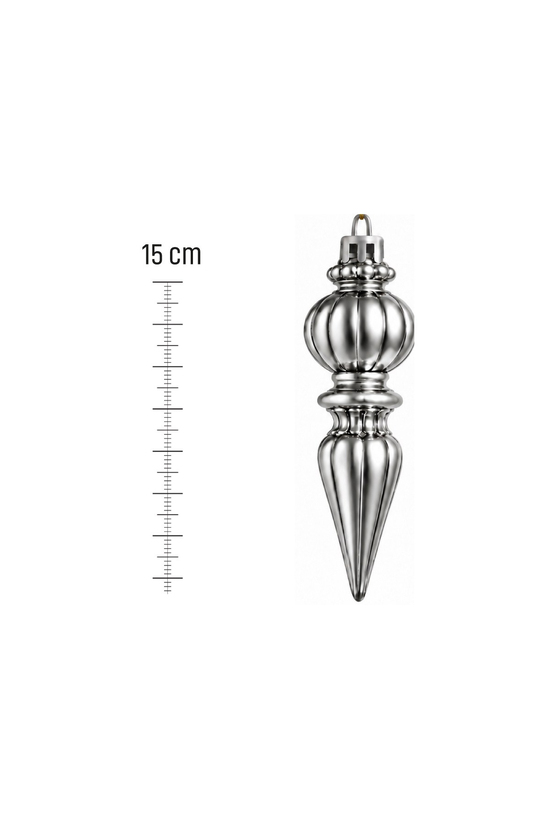 Waldern 3lü 15 cm Damla Figürlü Çam Ağacı Süsü Gümüş