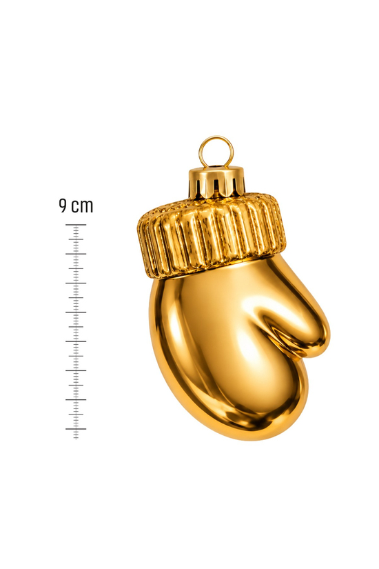 Waldern 3lü 9 cm Eldiven Figürlü Çam Ağacı Süsü Gold