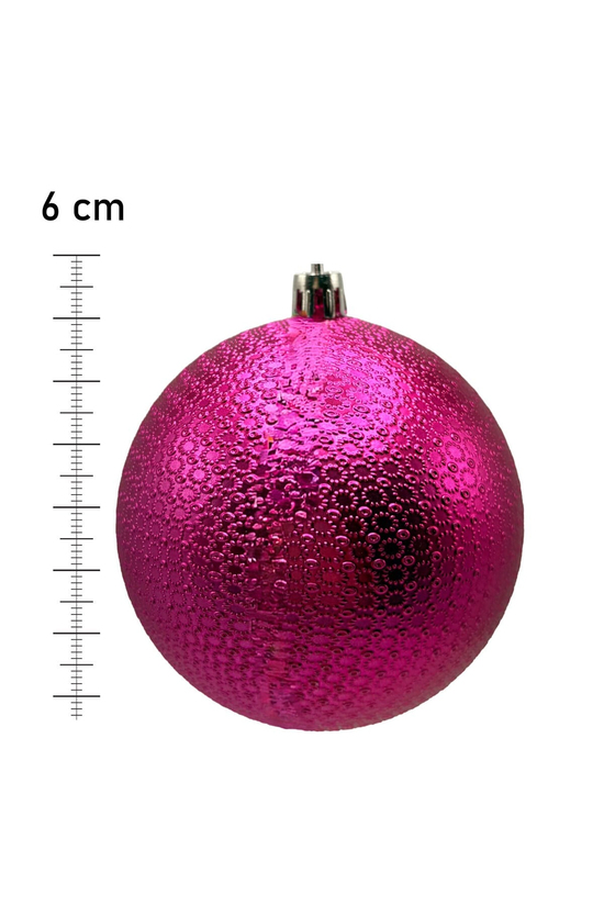 Waldern 6 cm 6lı Fuşya Cici Top Yılbaşı Ağacı Süsü